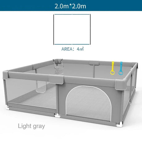 IMBABY Baby Playpens Light Gray Corralito for Baby Playground with Pull Ring Child Safety Barrier Fence Ball Box Game Playpen