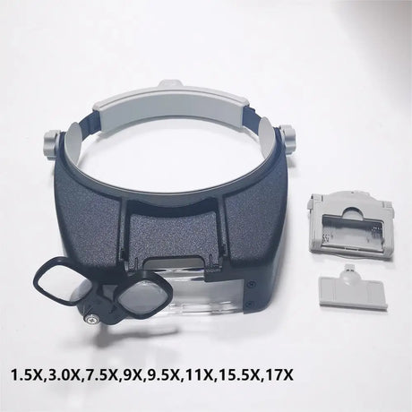 17X Headband Adjustable Magnifier Eye Glasses Magnifying Glasses with Led Lights Loupe Glasses for Reading Repair Soldering