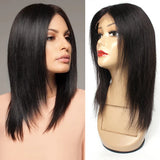 8-20 inch Straight Lace Front Wig Human Hair Wigs For Women Pre-Plucked Transparent Lace 13x4 Free Part Natural Black Bobbi