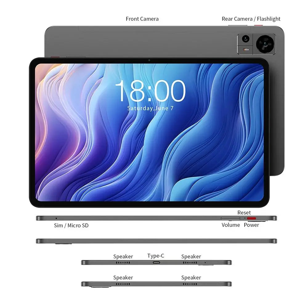 Teclast T60 12 inch 2K Tablet Android 14 8GB+12GB RAM 256GB ROM T616 octa-core 8000mAh 18W PD Fast Charging 4G VoLTE GPS Tablets