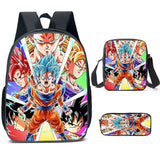 3 Pcs/set Dragon Ball 3D Print Cartoon School Bags for Boys Girls Goku Primary for Kids Back To School Gift Mochila