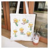 Fashion Trend Cartoon Print Canvas Tote Bag Korea Shopping Bag Ladies Daily Versatile Shoulder Bag Little Prince Pattern Handbag