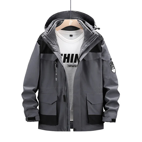 Plus Size 8xl Outdoor Waterproof Men's Two-pieces Sets 3 In 1 Thick Warm Coats Camping Windbreaker Winter Parka Hiking Jackets