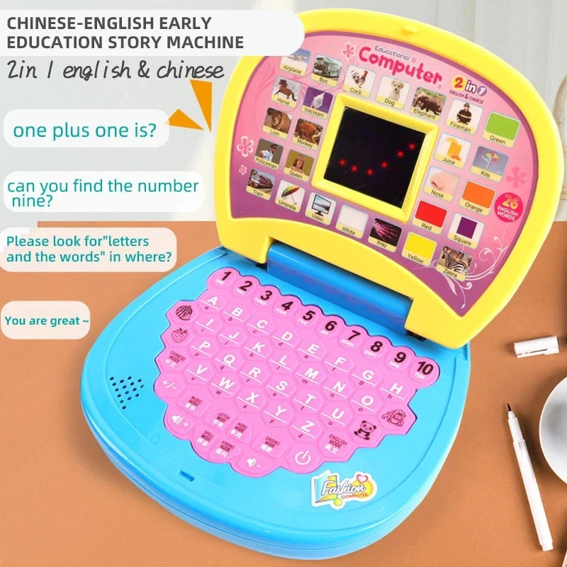 Learning Machine Mini Simulation Computer LED screen language Music Early Educational Multi-function electronic toys for kids