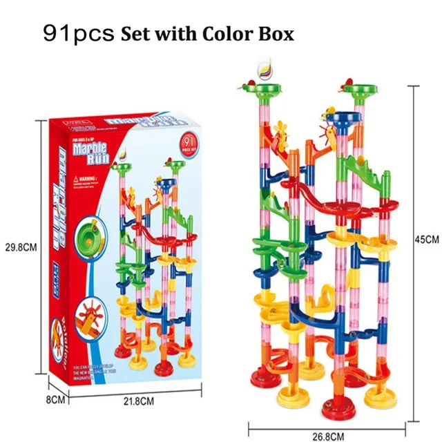 Marble Run Building Blocks Marbles Slide Toys For Children DIY Creativity Constructor Educational Toys Children Gift