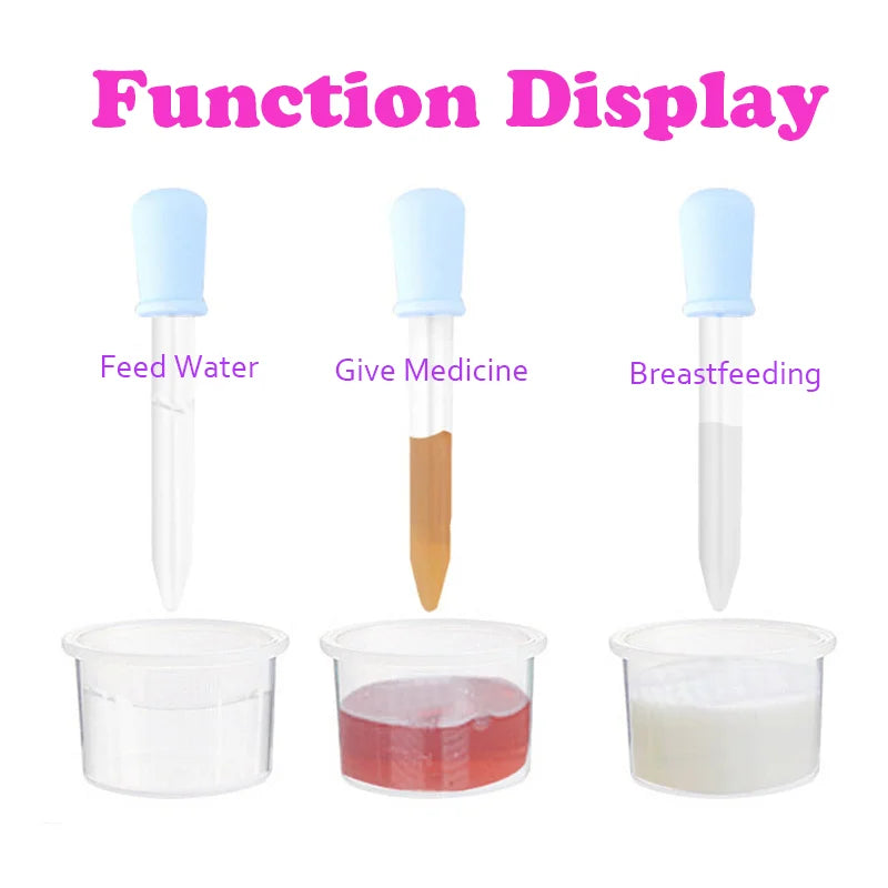 5Pcs/Set 5ML Child Baby Droppers Plastic Silicone Baby Pipettes Devices Infant Droppers Feeders Pipette For School Lab Supplies