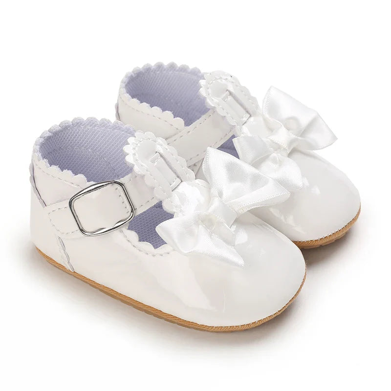 Cute White Lace Baby Girl Princess shoes  Baby Moccasins Moccs Shoes Bow Fringe Rubber Soled Non-slip Footwear Crib Shoes