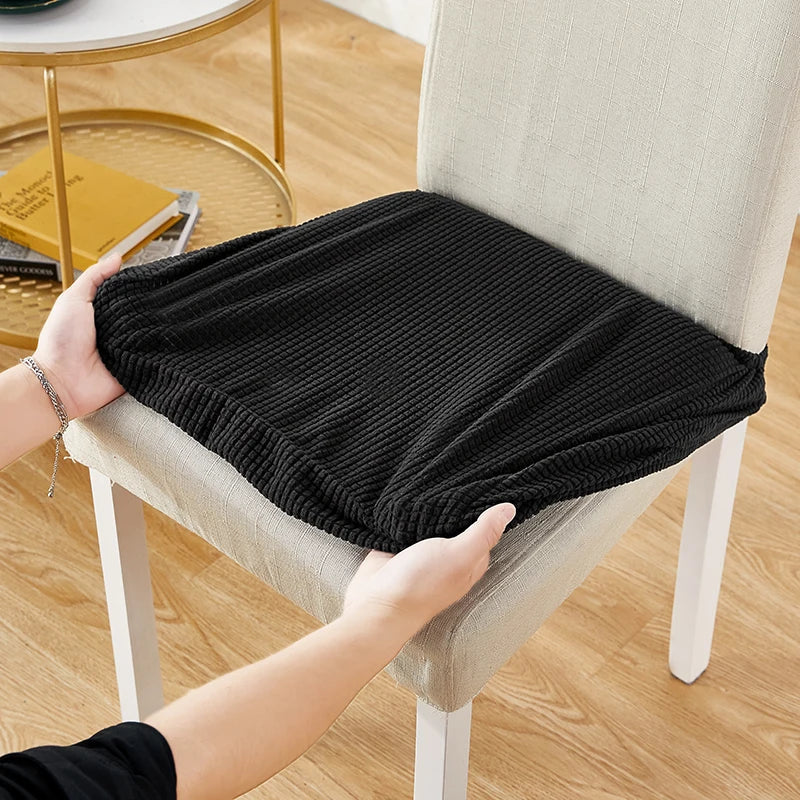 Jacquard Chair Cushion Cover for Elastic Chair Slipcovers for Dining Room Chair Protector Chair Seat Cover for Home Chair Covers