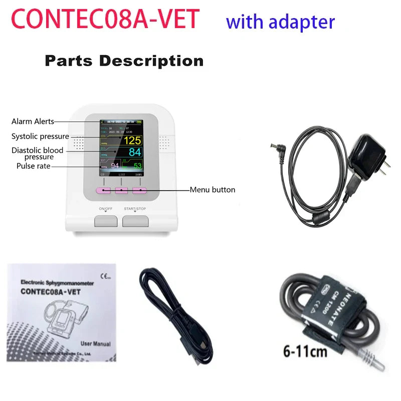 CONTEC08a Vet Animal Blood Pressure Detector Can Be Equipped With Blood Oxygen Function Probe And Cuff Of Various Sizes