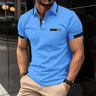 Summer New Men's Polo Shirt with High Quality Polo Collar Short Sleeve Casual Fake Pocket Business Fashion European Size Polo Sh