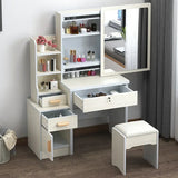 Dressing Table Length Drawers Amp Stool  Bedroom Small Apartment Simple Modern Sliding Mirror Simple Storage Cabinet Furniture