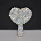 Luxury Diamond Hand Mirror Love Heart Mirror Female Handle Makeup Cosmetic Beauty Tools Handheld Vanity Make Up Mirror for Girls