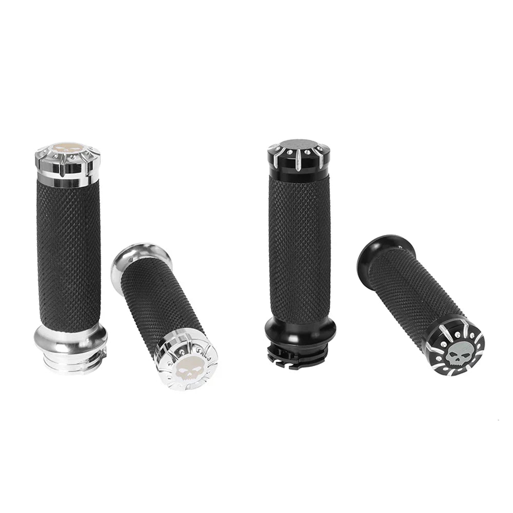 Black Motorcycle Handlebar Hand Grip 1'' 25mm Handle Bar Grips For Harley Sportster XL 883 1200 Touring Dyna Softail Road King