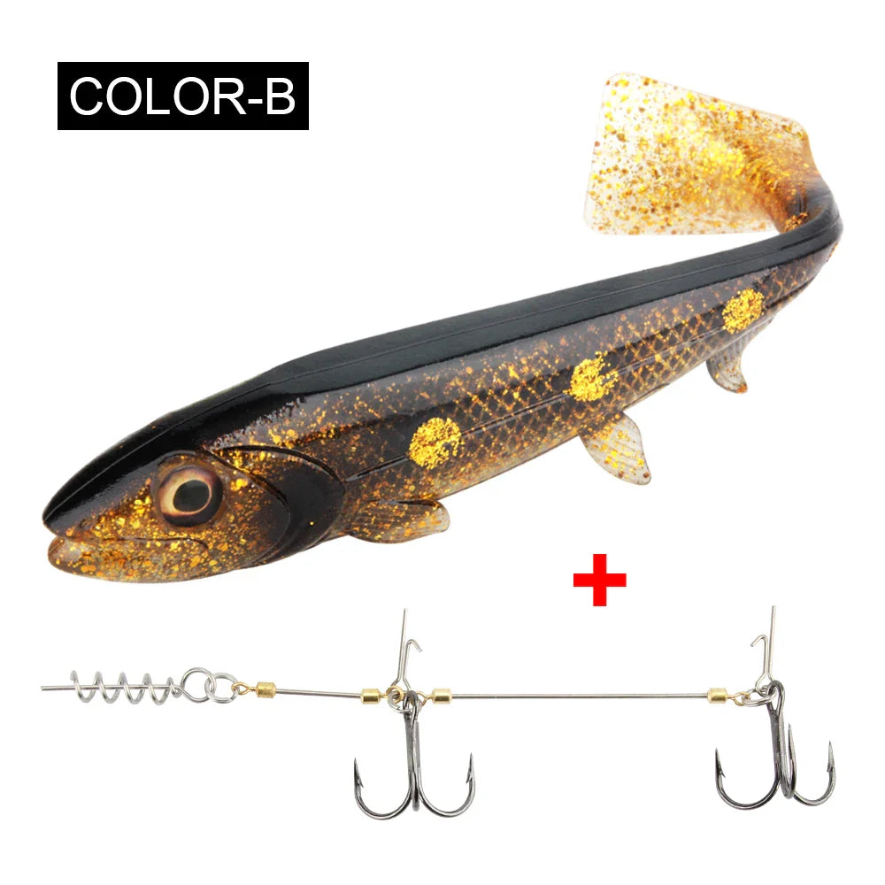 Spinpoler Big Fish Soft Fishing Lure With Stinger Rig Hook Set 14cm/18cm Jigging Trolling For Saltwater Sea Fishing Tackle Pesca