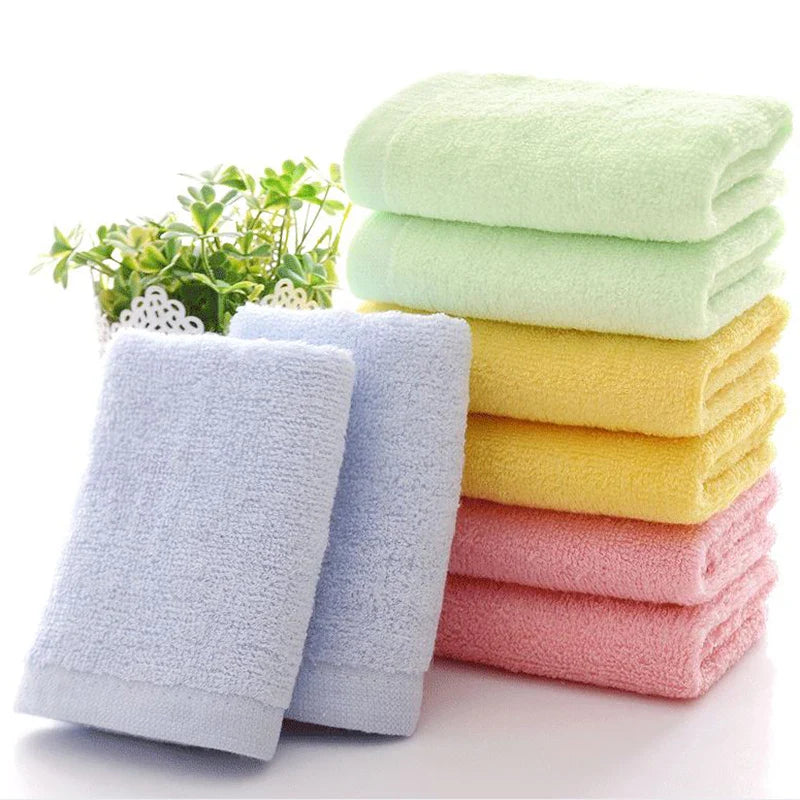 10 Pcs/Set Bamboo Fiber Face Towel 25x50cm Soft Children Hand Towel for Home Kitchen Bathroom Quick-Dry Handkerchief Bath Towels