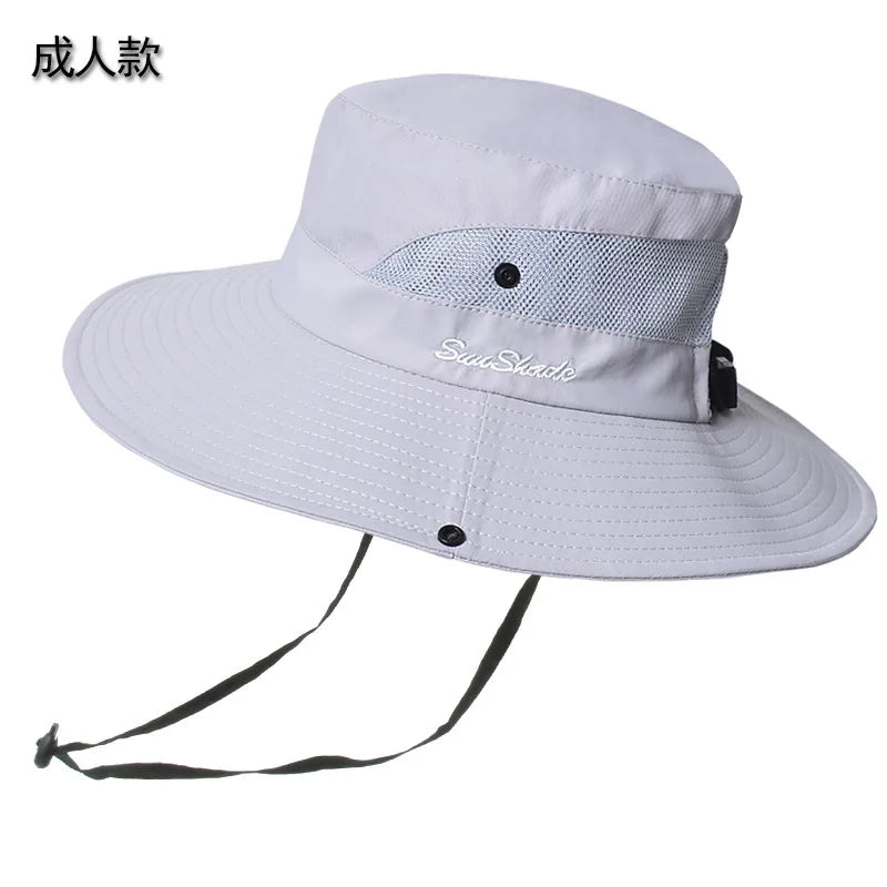 Parent-child Unisex Summer Foldable Sun Fisherman Hat Men Women Wide Brim Casual Travel Beach Sunscreen UV Protection Cap V14