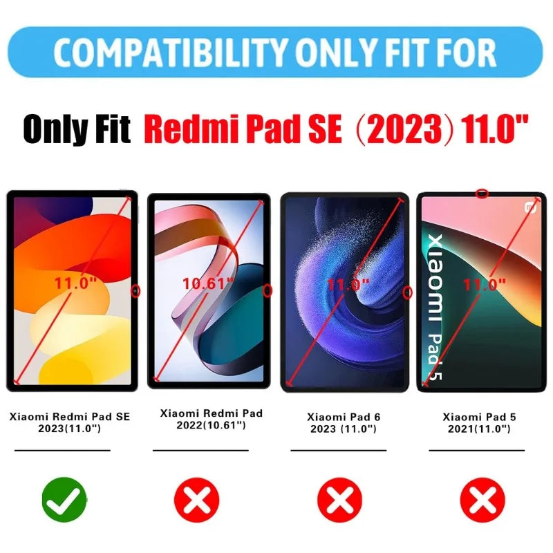 Tempered Glass For Xiaomi Redmi Pad SE 11” 2023 Screen Protector Tablet Case funda Protective Film for Redmi Pad SE 2023 11 inch