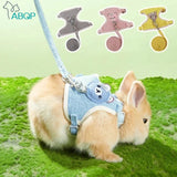 Cute Rabbit Harness Leash Set Bunny Pet Accessories Small Pet Carrier Teddy Bear Cat Leash Rabbit Collar Small Animal Supplies