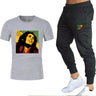 Ladies/Men's T-shirt Bob Marley Legend Reggae One Love Printed Sweatshirt Summer New Fashion Short Sleeve + Pants Suit Clothing