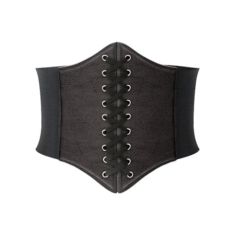 Punk Wide Waist Belt PU Leather Corset for Women Body Shaper Belts Female Lace-up Corset Belt Dress Girdle Clothing Accessories