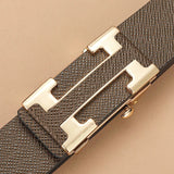 3.4cm Wide Automatic Metal Buckle Belt For Men Genuine Leather Waistband High Quality luxury Brand Casual Cowskin Ceinture Homme