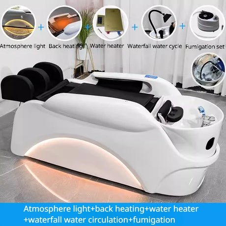 Electric Massage Shampoo Bed Hair Therapy Luxury Beauty Salon Chair Head Spa Washbasin Lavacabezas Beauty Furniture LJ50SC