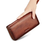 Wallets for Men,Men‘s Leather  Large Capacity Clutch Bag Zip Around Long  RFID Blocking WalletGenuine First Layer Cowhide Luxury