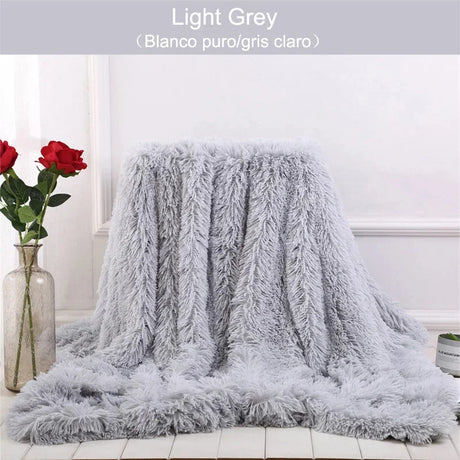 Shaggy Throw Blanket Soft Long Plush Bed Cover Blanket Fluffy Faux Fur Bedspread Blankets for Beds Couch Sofa