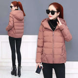 Autumn Winter Loose Jacket Hooded Short Coat Women Overcoat Solid Cotton-padded Clothes Female Parka Outerwear