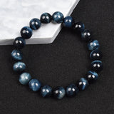 Real Natural Blue Tiger Eye Bracelet Azure Color High Quality Round Stone Beads Handmade Bracelets For Men Women Jewelry Pulsera