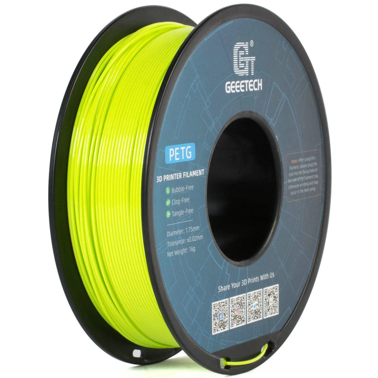 GEEETECH 1kg 1.75mm 1KG(2.2LBS) Pure PETG, 3D Printer Filament, Vacuum Packaging,Tangle-Free, 3d printing materials