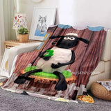 Cartoon Sheep S-Shaun Blanket Children Flannel Blanket Portable Home Travel Camping Sofa Picnic Blanket