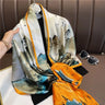 180*90cm Large Silk Satin Scarf Hijab Women Print Spring New Shawl Wrap Female Hand Foulard Pashmina Travel Echarpe 2022 NEW