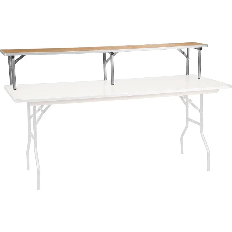 72'' x 12''   Birchwood Bar Top Riser with Silver Legs mesa bar  table  haute