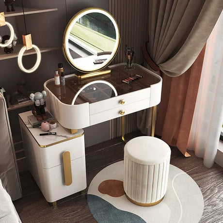 Classic Dressing Table Modern Organizers Mirror Vanity Storage Desk Dressing Table Multifunctional Penteadeira Luxury Furniture