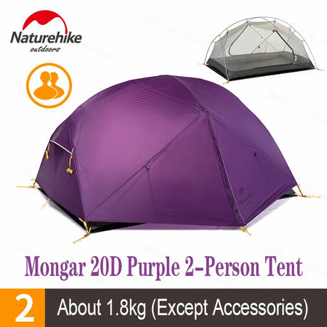 Naturehike Mongar 2 Camping Tent Double Layers 2 Person Waterproof Ultralight Dome Tent