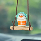 Cartoon Cute animated car accessories Swinging Duck pendant Car rearview mirror ornaments Birthday Gift Couple Accessories Car