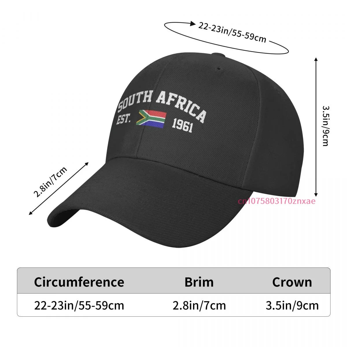 South Africa Flag With EST Year Hat Unisex Adjustable Snapback Baseball Cap Men Women Outdoor Hip Hop For Gift