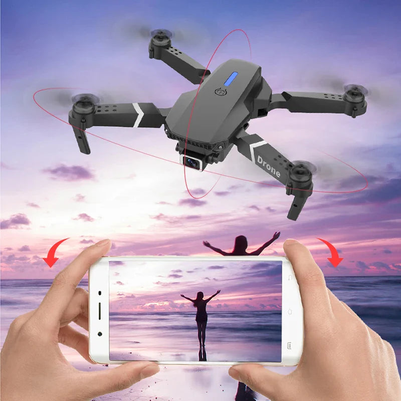 New E88 Quadcopter WIFI FPV Drone Professinal With Wide Angle HD 4K Camera Height Hold RC Foldable Quadcopter Dron Gift Toy