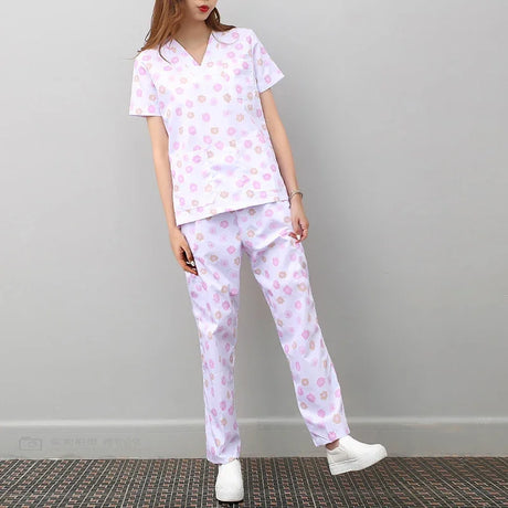 viaoli High Quality New Scrubs uniform Suit beauty pet shop spa uniform salon womens scrub set Work wear scrub suit coat+pants