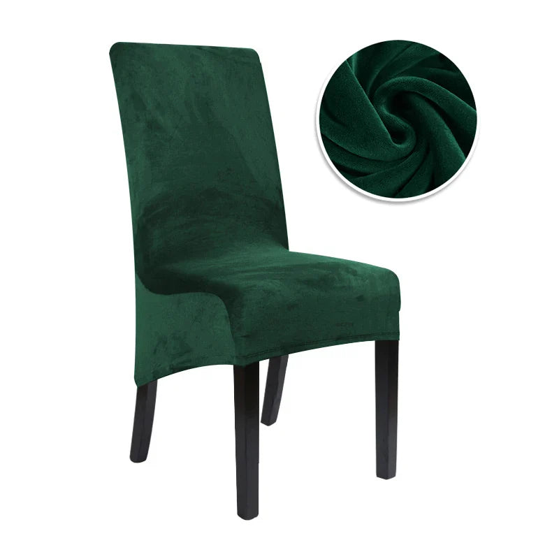 1/2/4/6 Pieces Real Velvet Fabric XL Size Chair Cover Big Size Long Back Europe Style Seat Chair Covers For Restaurant Hotel