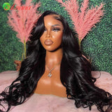 Ombre Ginger Brown Colored 13x6 HD Transparent Lace Frontal Wig Wave Pre-Plucked 12A Grade Lace Closure Human Hair Wig For Women