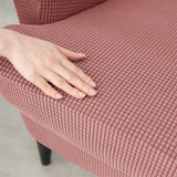 Polar Fleece Wing Chair Cover Stretch Wingback Sofa Covers Elastic Spandex Armchair Cover with Cushion Cover Furniture Protector