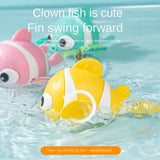 Baby Bath Toys Cute Swimming Fish Cartoon Animal Floating Wind Up Toys Water Game Classic Clockwork Toys For Toddlers