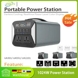 1000W Portable Power Station,Camping 1024Wh Backup Lifepo4 Battery,320000mAh Solar Generator with 220V AC Outlet for Home,RV