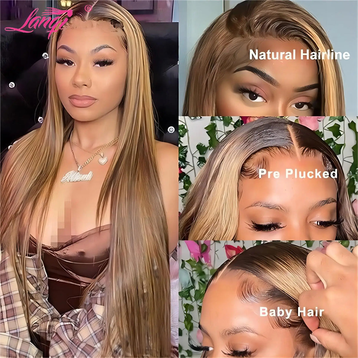 Highlight Glueless Wig Human Hair Ready To Wear 13x4 Straight Lace Frontal Wig Human Hair Transparent Lace Front Wigs For Women