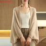 All-Season Pure Wool Knitted Shawl Women's Casual Cashmere Scarf White Sweater Women's Folded Wear Cardigan Shawl Fashion Scarf