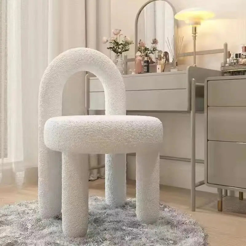 Modern Simple Vanity Chair Make Up Stool Nordic Ins Living Room Bedroom Chairs Fabric Single Stool Home Office Leisure Seat