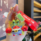 SpongeBob SquarePants Anime Figures Keychain Sandy Patrick Star Squidward Tentacles Bag Keyring Charm Kids Toys Birthday Gifts