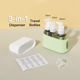 3 In 1 50ml and 100ml Travel Bottles Set Shampoo Shower Gel Hand Wash Lotion Split Empty Bottle Travel Kit Accessories